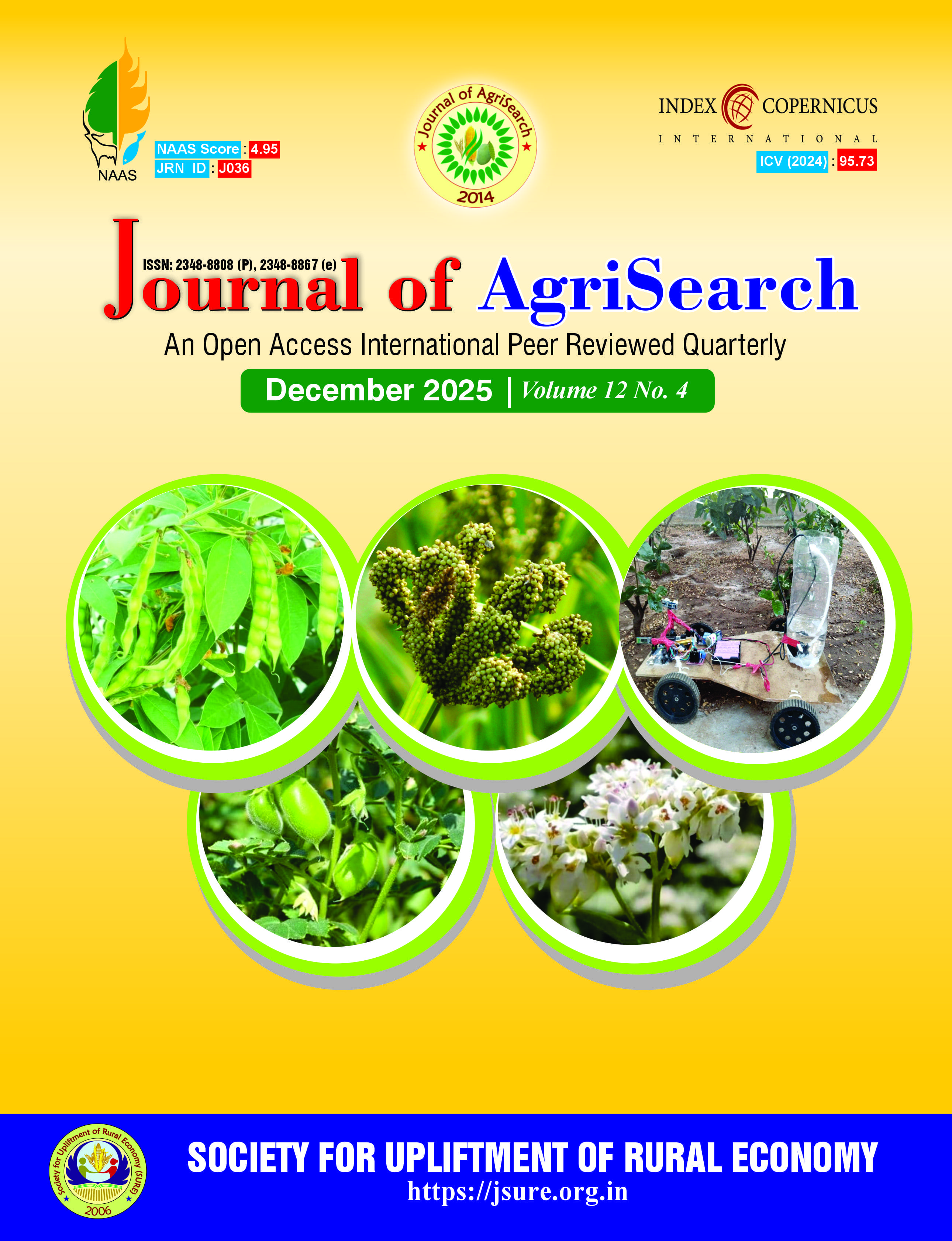					View Vol. 12 No. 4 (2025): Journal of AgriSearch
				